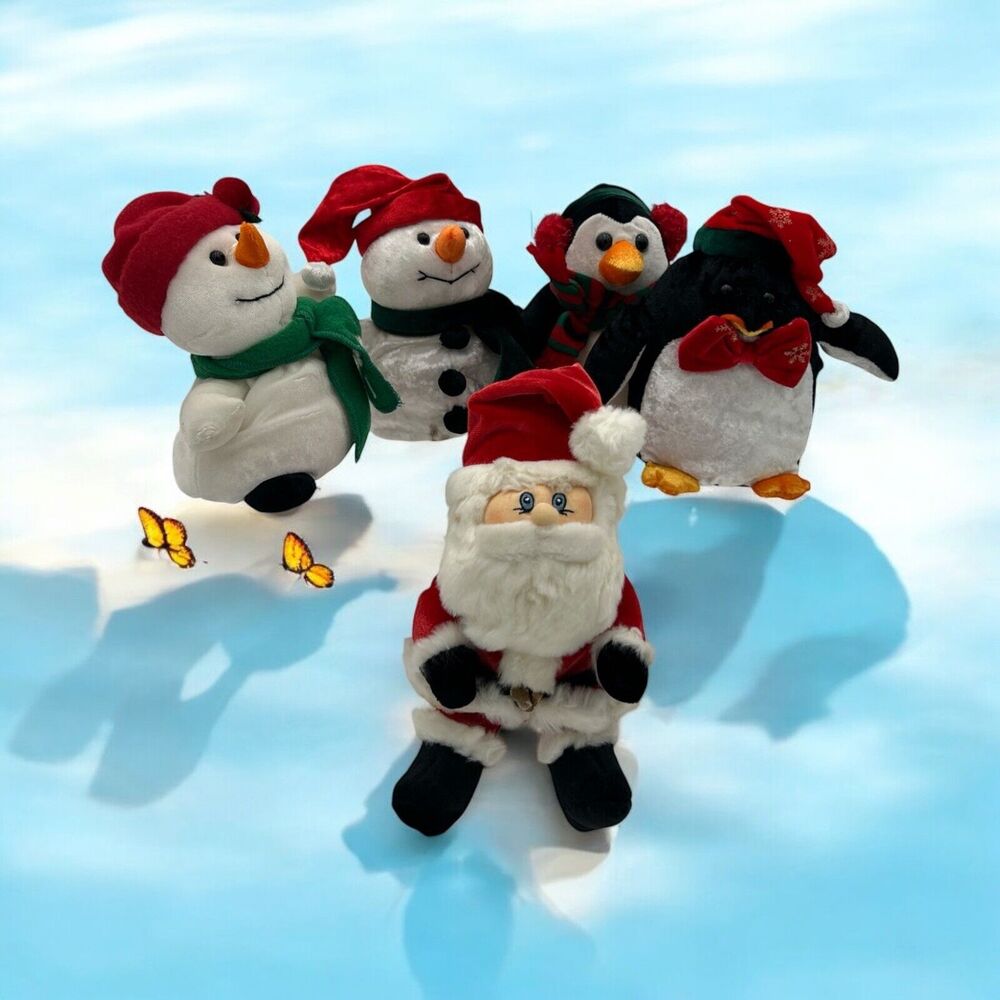 VTG The Windsor Collection International Santa Plush Dolls Sears Lot of 5